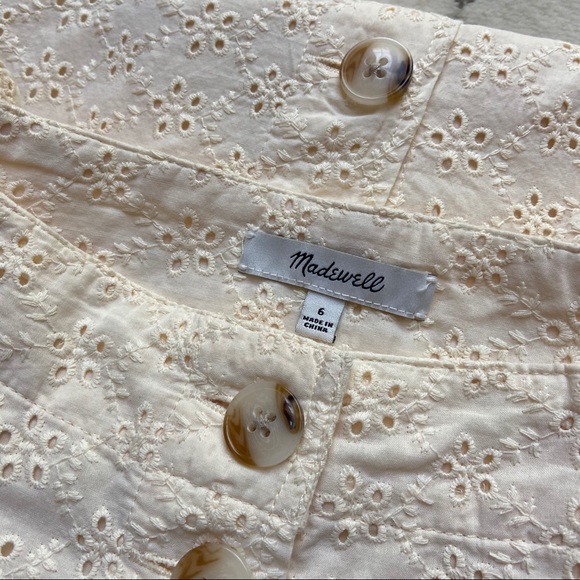 Madewell Eyelet Patio Button-Front Midi Skirt - Picture 5 of 8